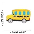 Detail of yellow school bus embroidered patch showing dimensions 7.5cm by 4.5cm - Yellow School Bus Style (X30QC-112-19)