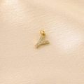 Gold-plated letter Y pendant encrusted with pavé zircons on silk background - Gold Rhinestone Letter-Y