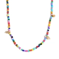 Gargantilla de cuentas de colores con colgantes de caracolas y acabado en oro de 18K - Collar Colorido de Concha de Acrílico-9