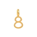 DIY minimalist number 8 charm pendant in polished vacuum-plated 18k gold finish - Number 8 / Gold