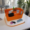 Organisateur de sac en feutre orange avec plusieurs compartiments et sangle amovible - Style à Fermeture Éclair Centrale 21*11*13cm / Orange