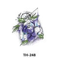 Waterproof floral tattoo sticker featuring purple flowers and geometric lines model TH-248 - Th-248 / 210*148mm