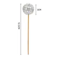 Single 3cm disco mirror ball cake topper with 12.5cm wooden stick for party decor - 3cm with Wooden Stick / Silver
