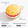 Pendentif mignon hamburger en émail jaune et rouge pour la création de bijoux - Burger/Goutte de Couleur
