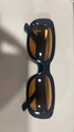 Retro square sunglasses with thick black frame and translucent brown lenses for women - Black Frame Tea Lens