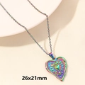 Iridescent heart pendant in 18k gold plated stainless steel with 26x21mm size label - Relief Heart / 26x21mm / Rainbow