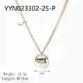 Polished silver stainless steel ball pendant necklace with 25mm sphere on 40cm chain - 25mm Silver Ball Style (YYN023302-25-P)