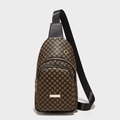 Classic leopard print sling bag with gold hardware and adjustable strap for women - Dot Coffee