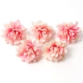 Set de cinco cabezas de flores artificiales con degradado rosa y blanco para manualidades - #10 Dalia (Pack de 5)