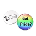 Broche gemme temporelle arc-en-ciel avec texte Got Pride? et fermoir en métal - Lettrage Got Pride (Style 15)