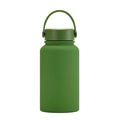 Matte sage green 650ml stainless steel sports water bottle with portable handle - Army Green