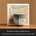 Tazza da tè esagonale in ceramica con motivo a pesci blu e accenti dorati in confezione regalo - Scatola regalo