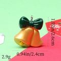 Detailed view of Christmas resin bells pendant with size labels 2.6cm by 2.4cm - 27# Double Bells