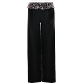 Detalle de pantalón de cintura alta con cinturilla de estampado animal y corte recto suelto - S / Cebra Negro