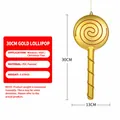 30cm red and gold spiral painted PVC lollipop ornament for Christmas decor - 30CM Gold & Red Lollipop
