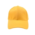 Detailed stitching on the curved brim of a bright yellow classic baseball cap - Yellow