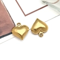 Pendentif coeur doré en acier inoxydable avec anneau pour création de bijoux DIY - Coeur Creux (Moyen) / Or