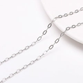 Silver S925 sterling silver oval link chain DIY jewelry accessories on a white plate - Style 02 S925 (FLB074) / 1 Meter
