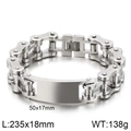 Bracciale da uomo a catena di bicicletta dorata in acciaio inox con targa incisa - Stile Catena da Bicicletta Grande Argentata con Targhetta ID (KB137066-KFC)