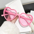 Occhiali da sole classici a forma di cuore con montatura rosa brillante per feste - Montatura Rosa / Lenti Rosa