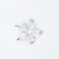 5 pieces of 15mm white marble heart stone pendants with silver metal bails for DIY jewelry - White Turquoise