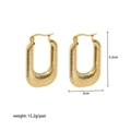 U-shaped 18K gold plated earrings with vertical texture and 3.2cm height dimensions - Gold Vertical Stripe U-shape (YYE023014)