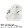 Cartoon dinosaur silicone fondant mold in white with detailed product size markings - Style 8 / Gray
