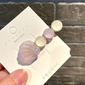 Cute purple shell and pearl hair clip with iridescent finish for women's summer hairstyles - Shell Popsicle Style / Purple
