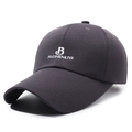 Dunkelgraue Baseballkappe mit weißem gesticktem B-Logo und gebogenem Schirm - Verstellbar / Grau