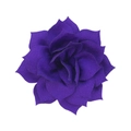Detail of 8cm layered fabric lotus flower in deep purple for DIY headbands and hair crafts - Dark Purple