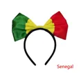 Senegal flag headband featuring a large green yellow and red satin bow for festivals - Senegal Flag