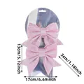 Coppia di fiocchi natalizi rosa glitterati per albero, addobbi festivi 17x13cm - 2 Pz/Confezione / Rosa