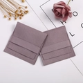 Minimalist light purple-grey microfiber jewelry pouch with fold-over flap closure - 6.2x6.2cm / Light Coffee