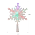 29cm multicolor LED snowflake Christmas tree topper decoration in clear acrylic - 20cm / Multicolor Light (Flash)