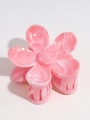 Pink marble texture flower hair claw clip with elegant double-layered petal design - Orange Flower