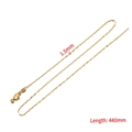 Golden 1.5mm adjustable stainless steel lip chain necklace with 440mm length - Lip Chain (45cm/1.2mm) / 1 Piece / Gold