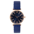 Elegante Damen Quarzuhr mit blauem römischem Zifferblatt und passendem Stretcharmband - Blau