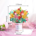 Carte 3D bouquet de fleurs colorées avec étiquette Best Wishes pour la fête des mères - Ornement de rose coloré