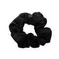 Großer schwarzer Satin-Haargummi aus Seide mit hoher Elastizität und elegantem Falten-Design - Schwarz