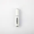 Portable 5ml silver refillable perfume atomiser with transparent viewing window - 5ml / Matte Silver