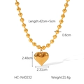 Specifiche dettagliate della collana con ciondolo a cuore in acciaio dorato 18K - Collana con Ciondolo a Cuore Dorato (HC-N40232)