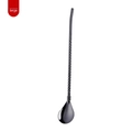 Large black 304 stainless steel straw spoon with twisted handle for coffee and drinks - Large Spiral - Black