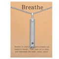 528Hz silver mindfulness breathing whistle necklace with Om symbol on display card - OM / HX01 (No Card) / Frosted Steel
