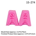 Schachfigur Läufer Silikonform in Rosa mit Größenangaben für Fondant und DIY Backen - 2# Läufer / Rosa