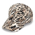 Detail of a leopard print baseball cap featuring high-quality canvas fabric and stitching - One Size / Brown Leopard Print (C)
