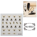 5D black gold baroque nail art stickers cute heart bow design DIY decal adhesive manicure - Cartoon Sticker (RJ-0013) / 60X60mm