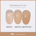Vernis gel translucide nude numéro 18 montrant les effets de une à trois couches - 18# Teint Translucide