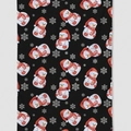 Christmas snowman pattern kitchen cleaning cloth with festive red hats on black background - Mjbt66-14（1pc)