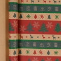 Christmas kraft wrapping paper rolls with red reindeer and green tree patterns - Christmas Series - Christmas Stripes