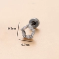 Silberner Schmetterlings-Ohrstecker mit Marquise-Zirkonia, Größe ca. 0,7 cm x 0,7 cm - 8# Stern/Blume / Silber
